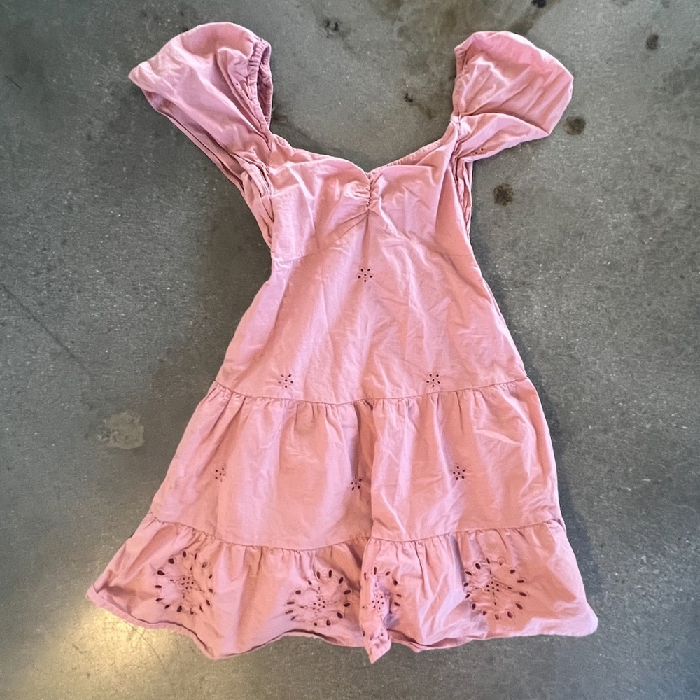 ZARA WOMEN’S OFF THE SHOULDER RUFFLE MINI DRESS, SIZE X-SMALL, PINK